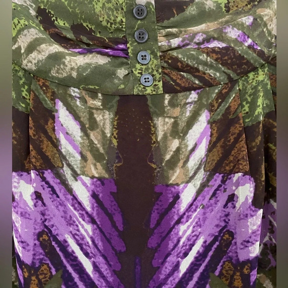 WORTHINGTON Women's Size 4 Purple & Olive Green Pocketed Flattering Fit Skirt - Picture 2 of 9